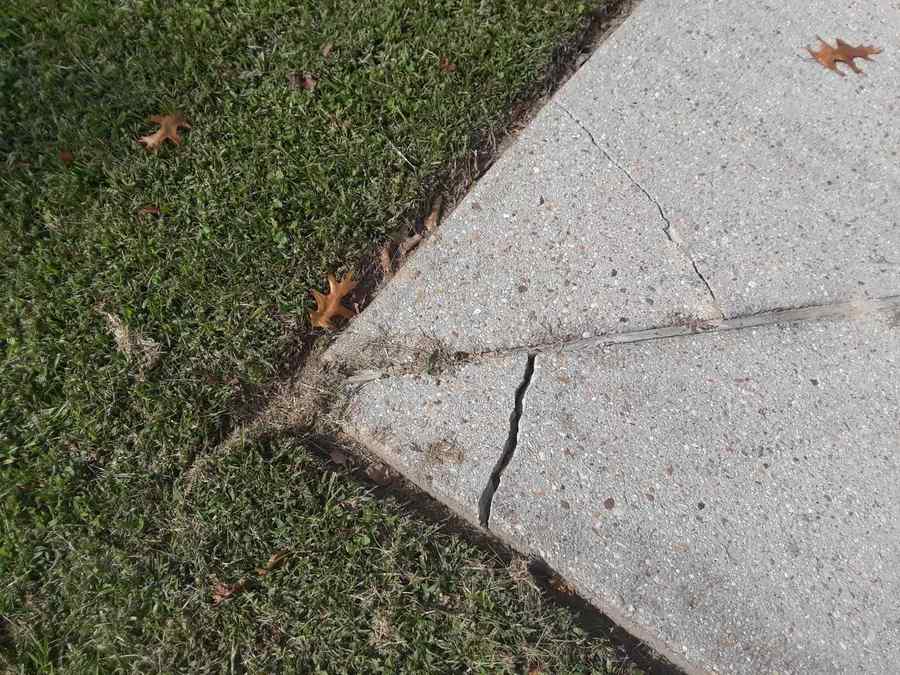 Crack running through a concrete slab